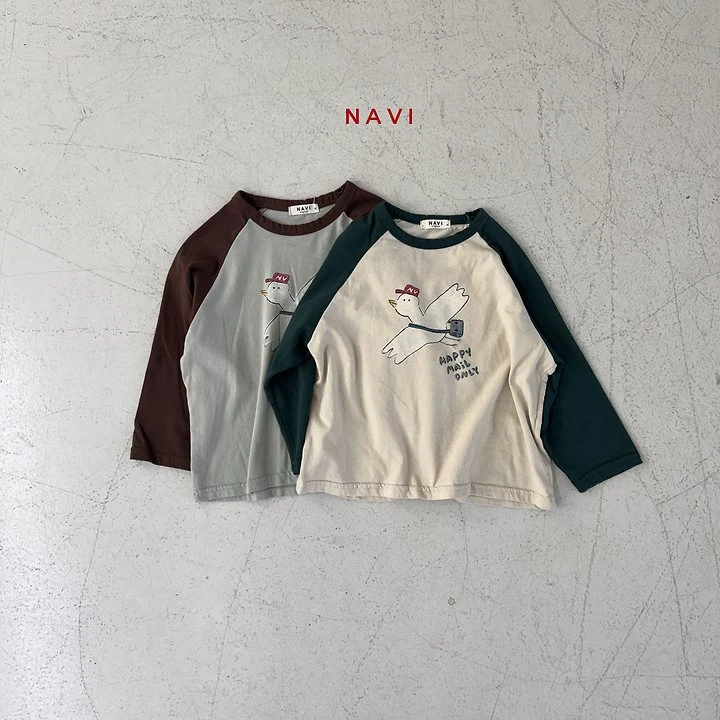 Navi - Korean Children Fashion - #designkidswear - Post Raglan Tee