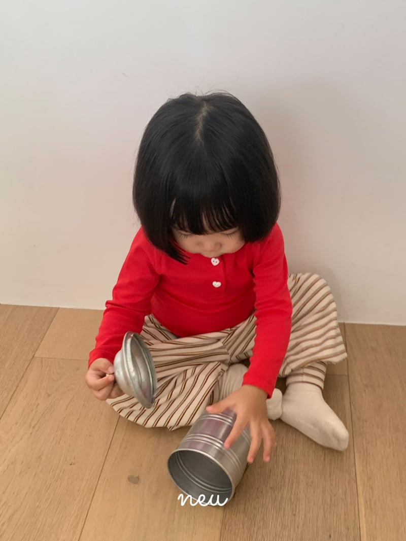 Neu - Korean Children Fashion - #designkidswear - Heart Button Tee - 7