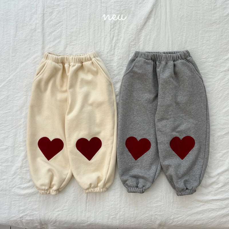 Neu - Korean Children Fashion - #designkidswear - Heart Patch Jogger Pants