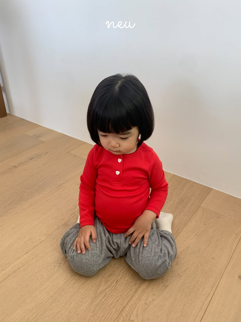 Neu - Korean Children Fashion - #fashionkids - Heart Button Tee - 9