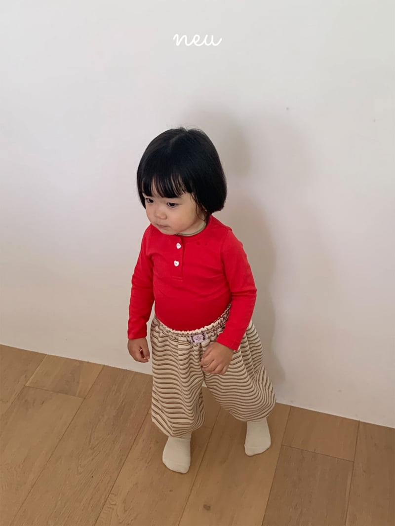 Neu - Korean Children Fashion - #toddlerclothing - Heart Button Tee - 4
