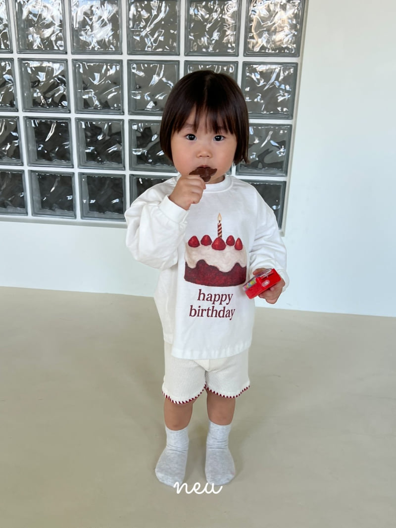 Neu - Korean Children Fashion - #stylishchildhood - Happy Birthday Tee - 10