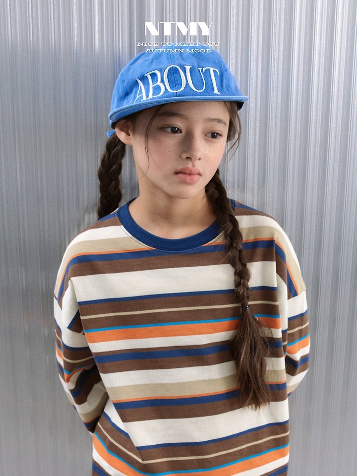 Nice To Meet You - Korean Children Fashion - #childofig - Border Multi Tee - 10