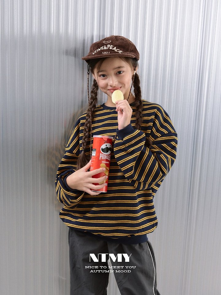 Nice To Meet You - Korean Children Fashion - #childofig - Tori Striped Raglan Sweatshirt - 6