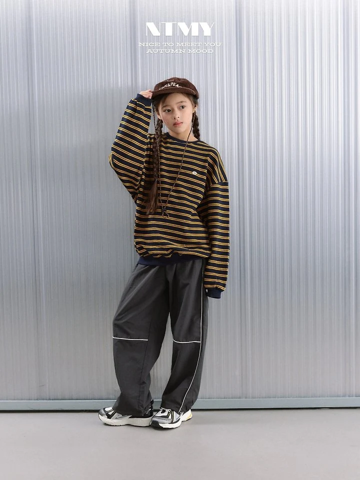 Nice To Meet You - Korean Children Fashion - #childofig - Tori Striped Raglan Sweatshirt - 7