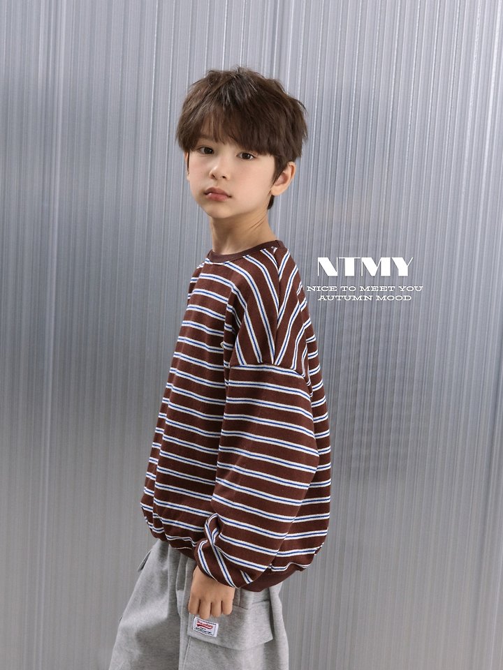 Nice To Meet You - Korean Children Fashion - #discoveringself - Tori Striped Raglan Sweatshirt - 10