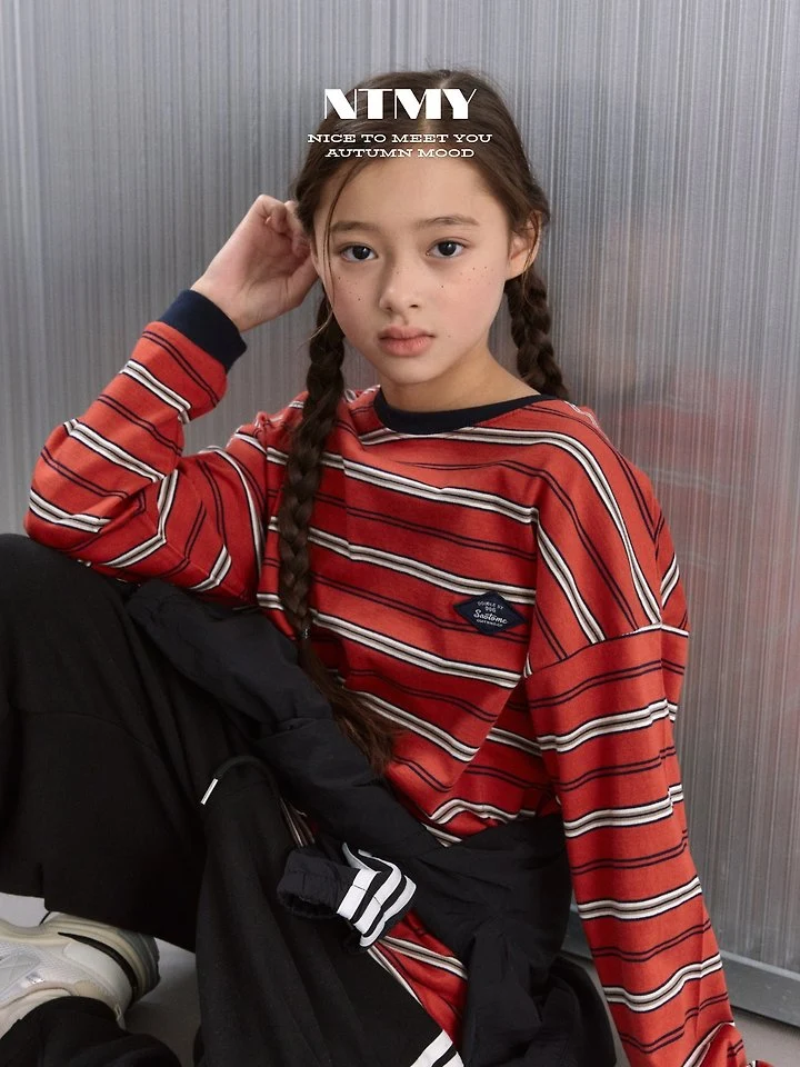 Nice To Meet You - Korean Children Fashion - #fashionkids - Tams Striped Tee - 9