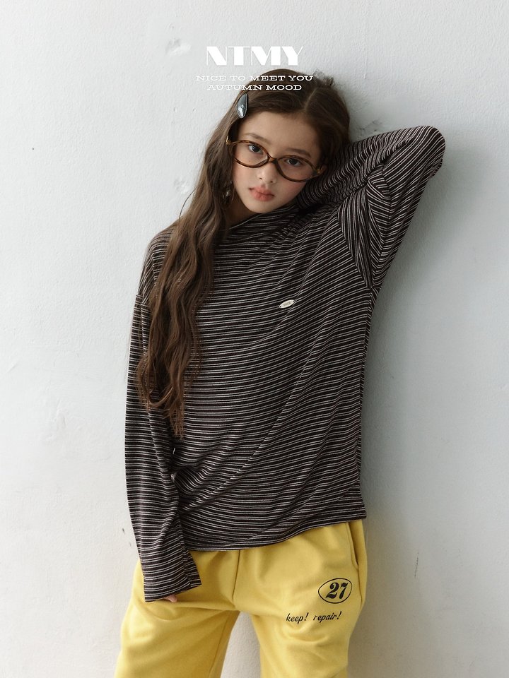 Nice To Meet You - Korean Children Fashion - #fashionkids - Latte Turtleneck Tee - 2