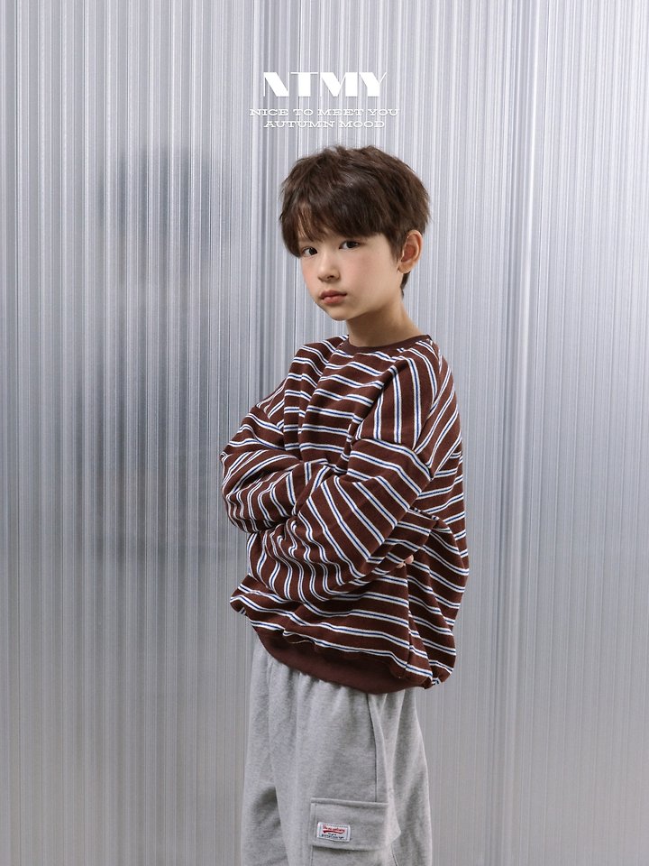 Nice To Meet You - Korean Children Fashion - #fashionkids - Tori Striped Raglan Sweatshirt - 11