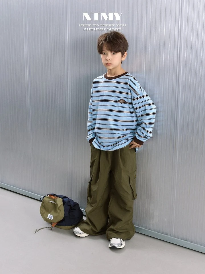Nice To Meet You - Korean Children Fashion - #kidsshorts - Tams Striped Tee - 10