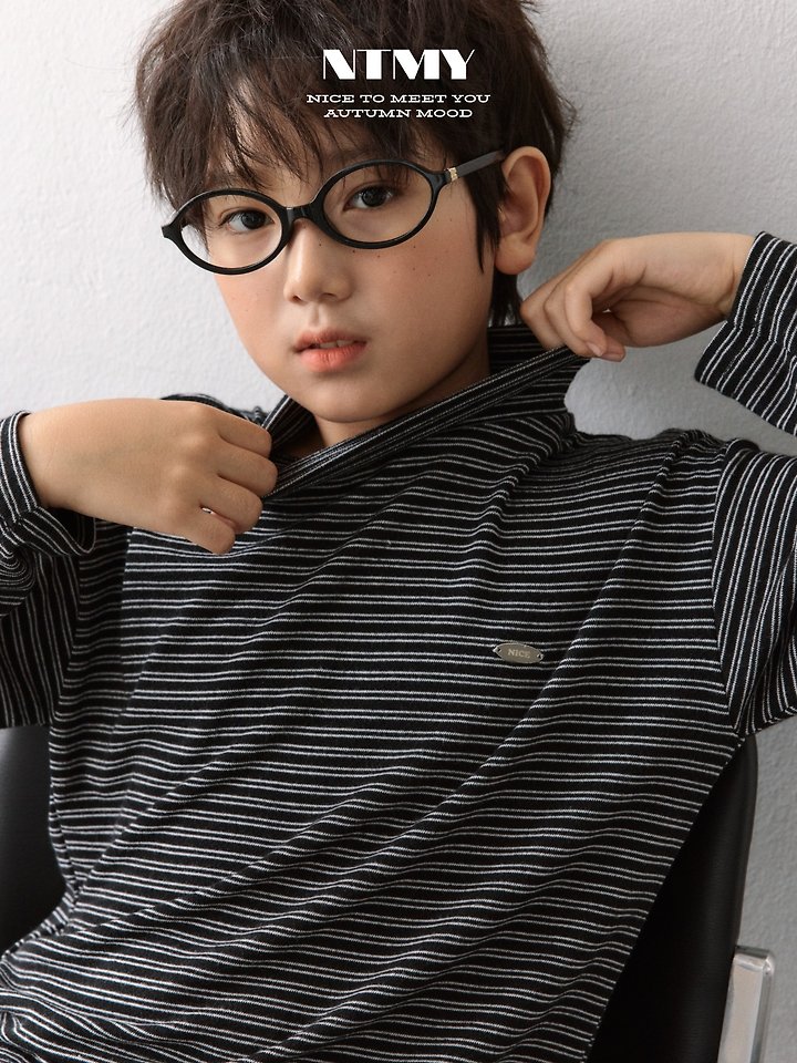Nice To Meet You - Korean Children Fashion - #kidsshorts - Latte Turtleneck Tee - 3