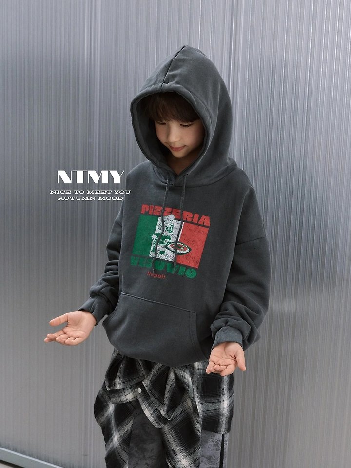 Nice To Meet You - Korean Children Fashion - #kidsshorts - Pigment Napoli Hoodie - 8