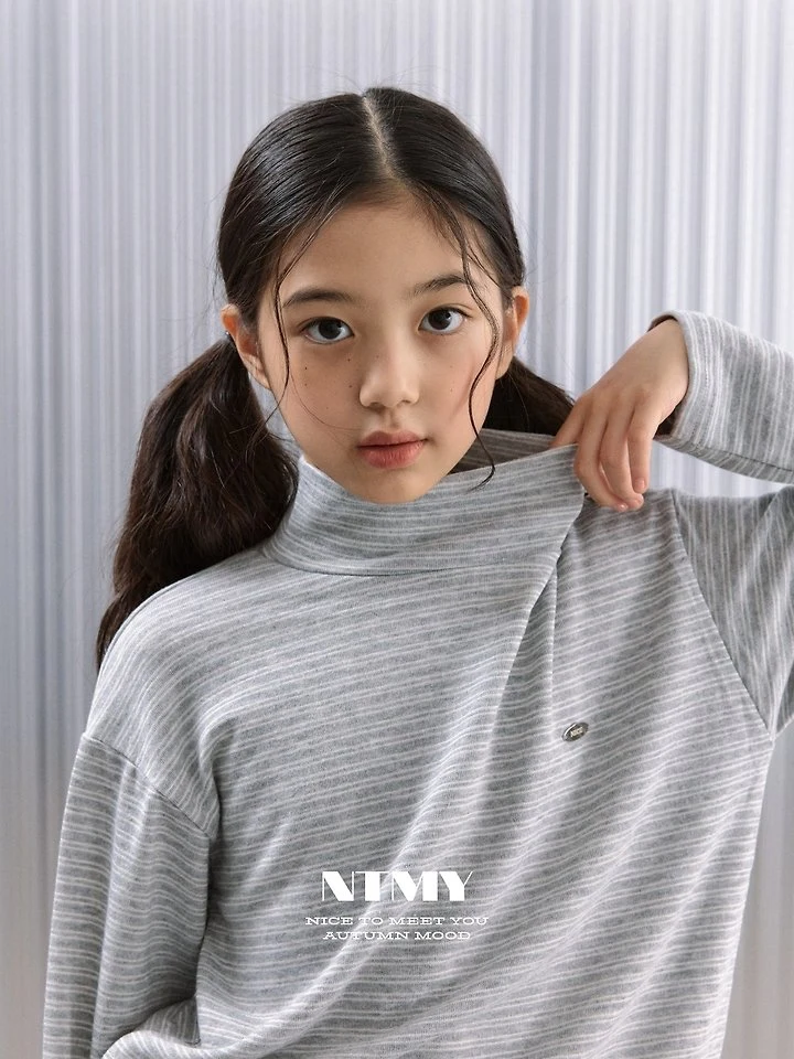 Nice To Meet You - Korean Children Fashion - #kidzfashiontrend - Latte Turtleneck Tee - 5