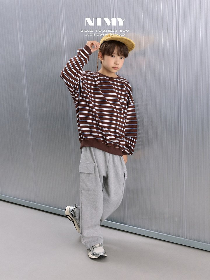 Nice To Meet You - Korean Children Fashion - #magicofchildhood - Tori Striped Raglan Sweatshirt - 4