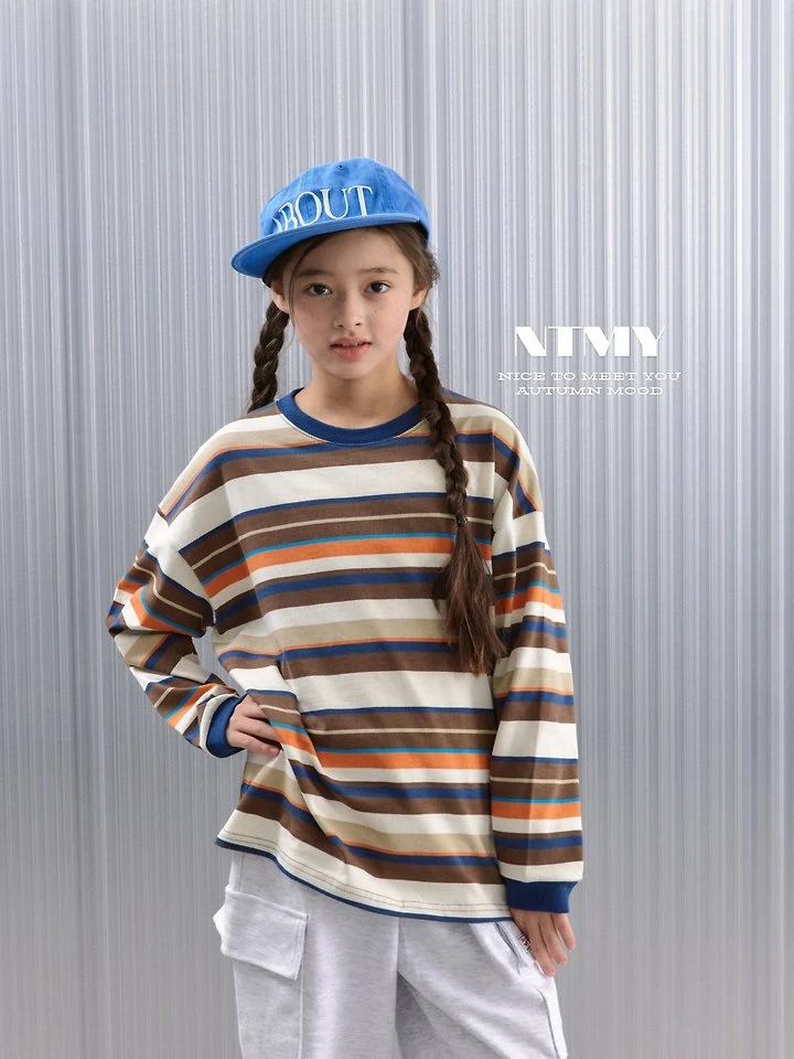 Nice To Meet You - Korean Children Fashion - #prettylittlegirls - Border Multi Tee - 6