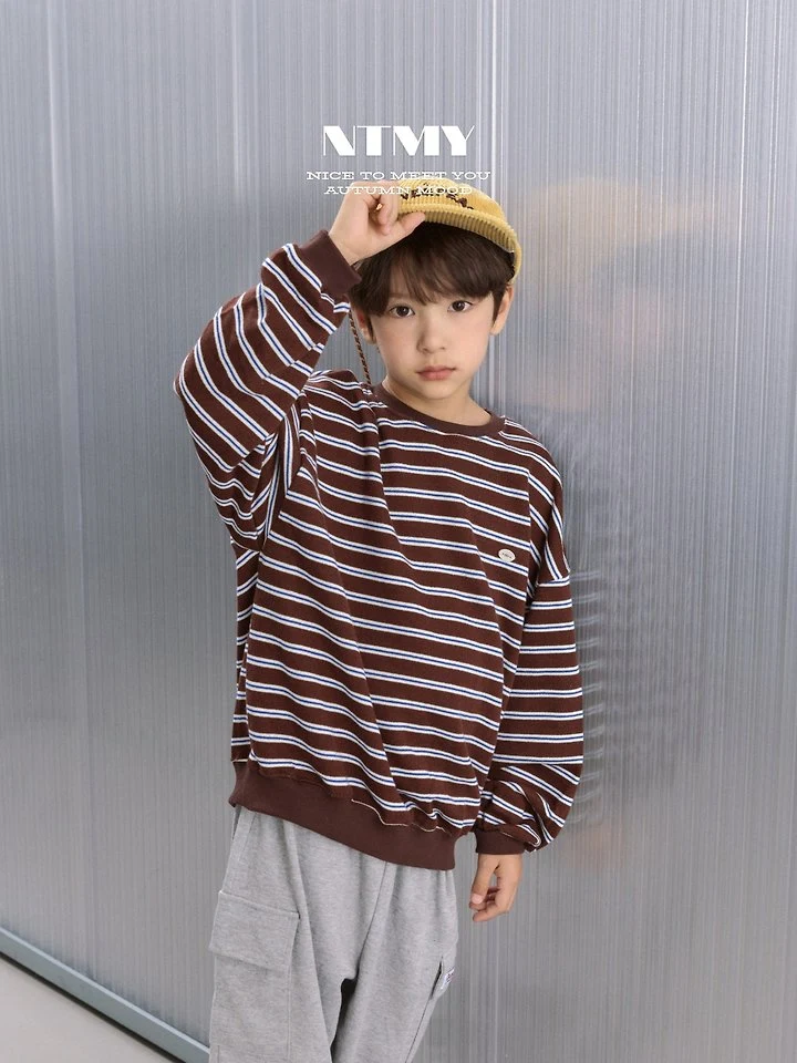 Nice To Meet You - Korean Children Fashion - #prettylittlegirls - Tori Striped Raglan Sweatshirt - 5