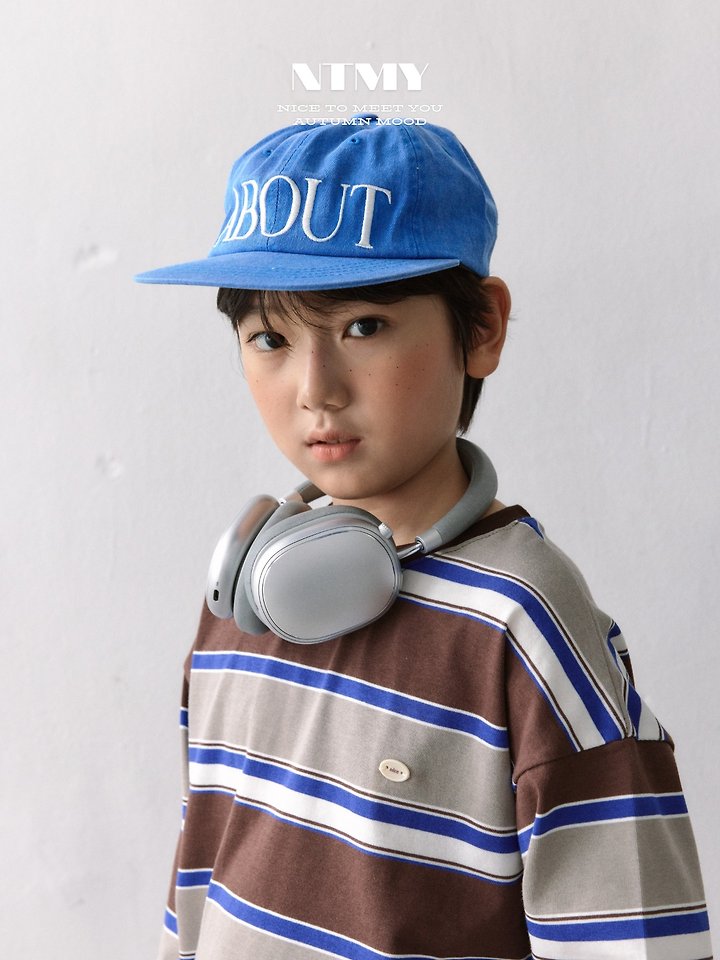 Nice To Meet You - Korean Children Fashion - #toddlerclothing - Border Multi Tee - 8