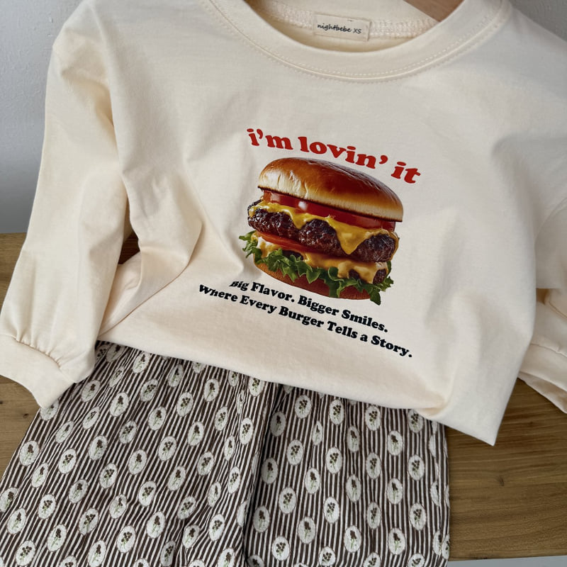 Night Bebe - Korean Children Fashion - #Kfashion4kids - Hamburger Long Sleeve Tee - 3