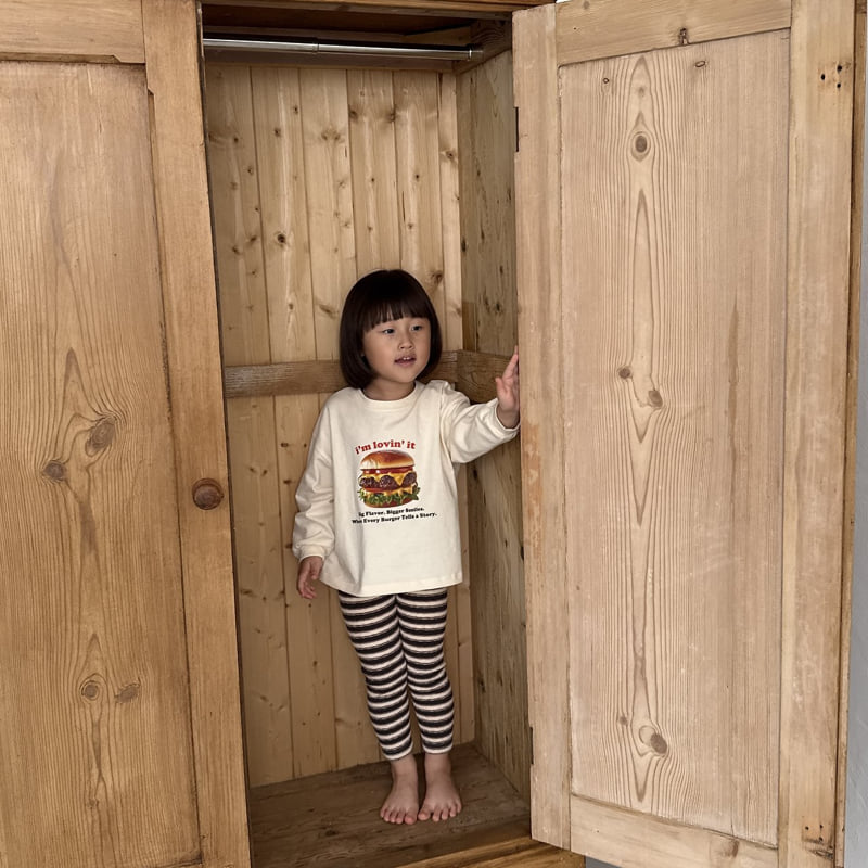 Night Bebe - Korean Children Fashion - #childofig - Hamburger Long Sleeve Tee - 11