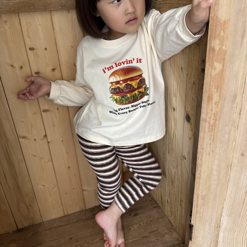 Night Bebe - Korean Children Fashion - #childrensboutique - Hamburger Long Sleeve Tee - 12