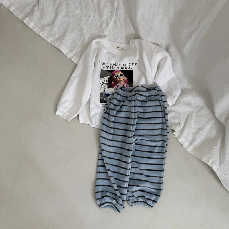 Night Bebe - Korean Children Fashion - #designkidswear - Marne Stripe Jogger Pants - 8