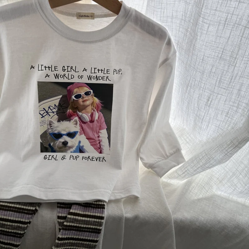 Night Bebe - Korean Children Fashion - #kidsshorts - Little Girl Long Sleeve Tee - 8