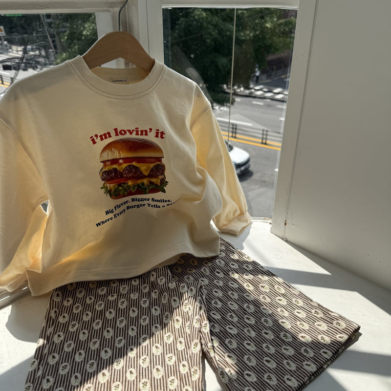 Night Bebe - Korean Children Fashion - #magicofchildhood - Hamburger Long Sleeve Tee - 5