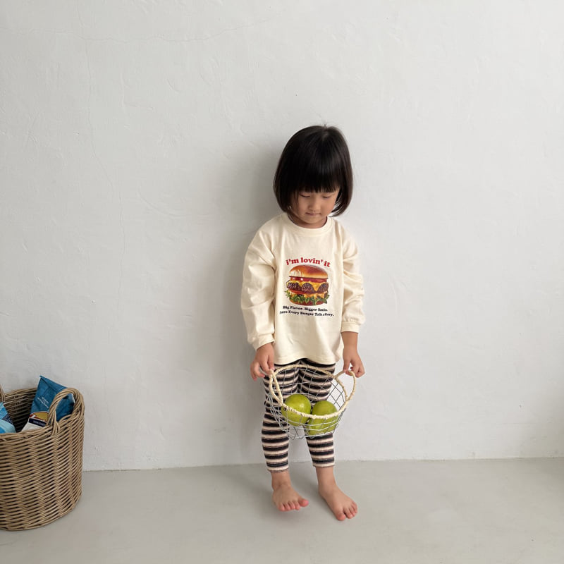 Night Bebe - Korean Children Fashion - #todddlerfashion - Hamburger Long Sleeve Tee - 8