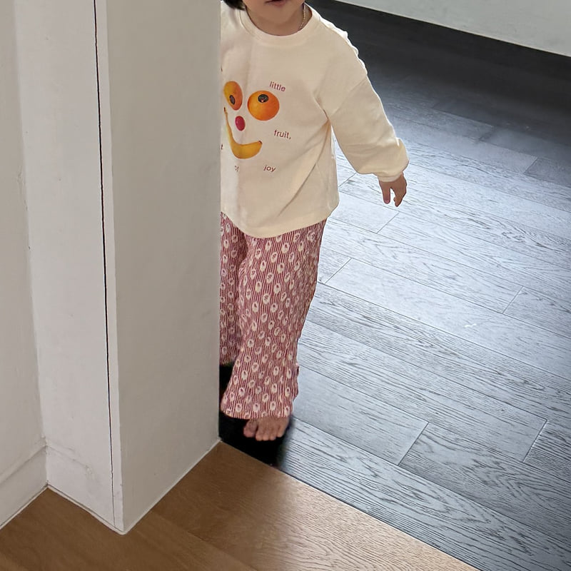 Night Bebe - Korean Children Fashion - #todddlerfashion - Fruit Long Sleeve Tee - 7