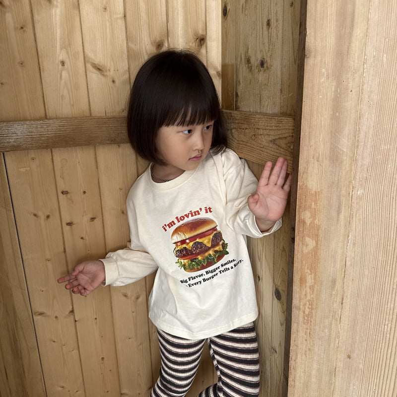 Night Bebe - Korean Children Fashion - #toddlerclothing - Hamburger Long Sleeve Tee - 9