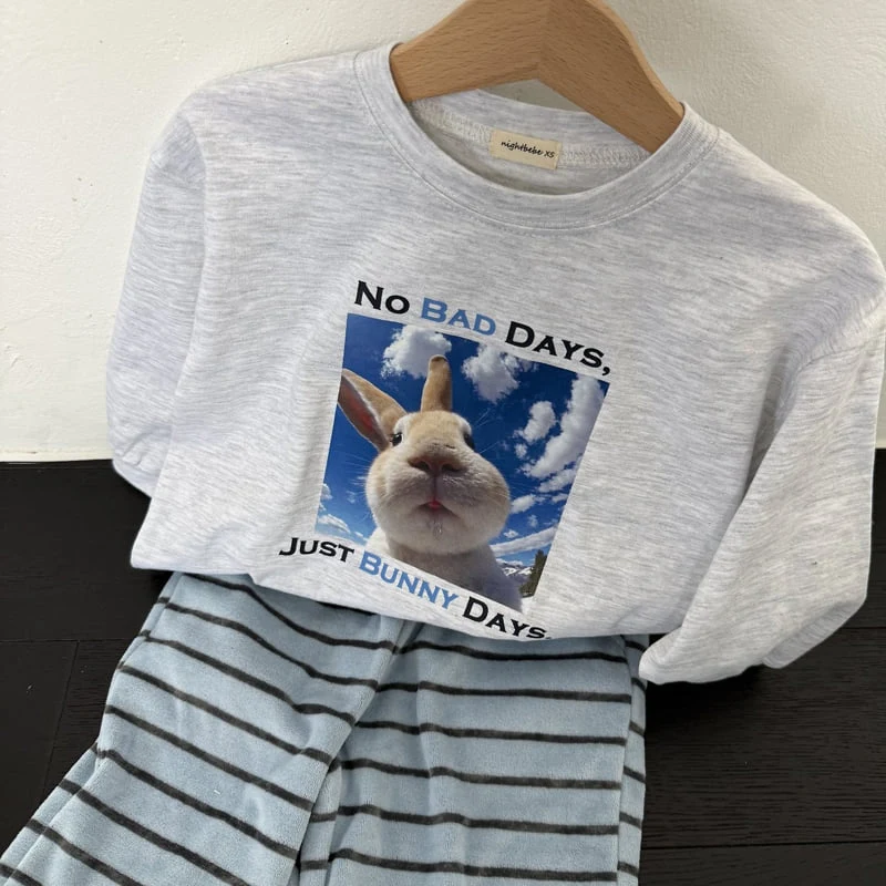 Night Bebe - Korean Children Fashion - #toddlerclothing - Flying Rabbit Long Sleeve Tee - 5