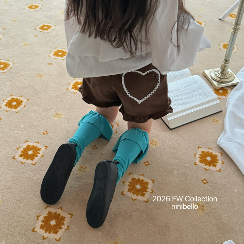 Ninibello - Korean Children Fashion - #designkidswear - Heart Frill Corduroy Pants - 7
