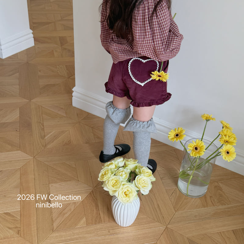 Ninibello - Korean Children Fashion - #discoveringself - Heart Frill Corduroy Pants - 8