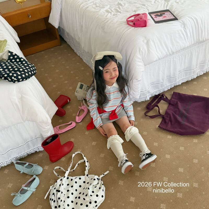 Ninibello - Korean Children Fashion - #discoveringself - Milky Stripe Collar Tee - 12