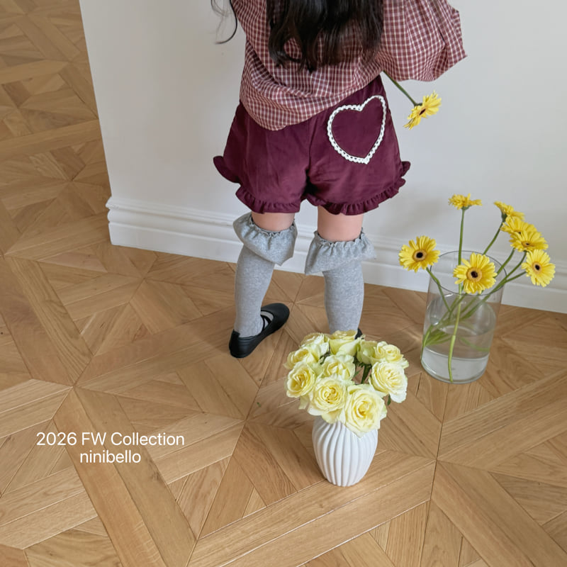 Ninibello - Korean Children Fashion - #fashionkids - Heart Frill Corduroy Pants - 9