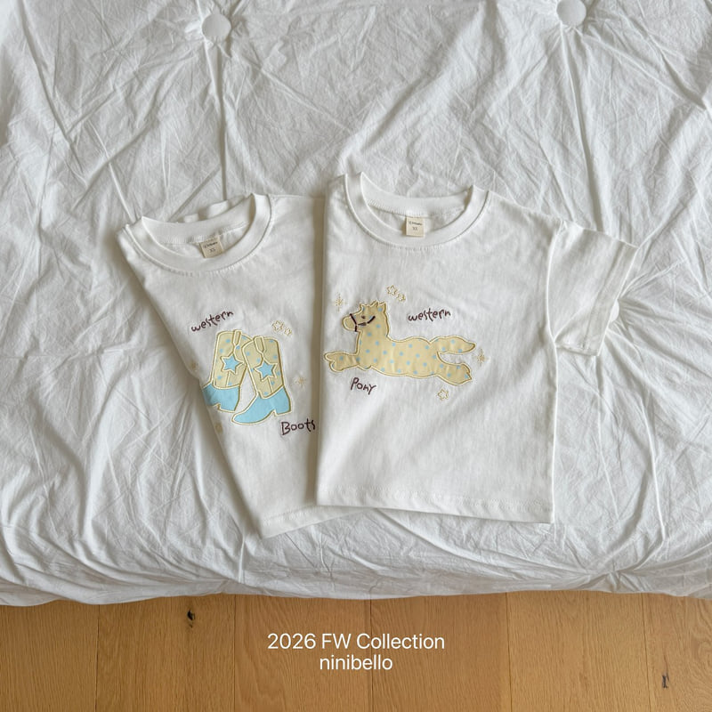 Ninibello - Korean Children Fashion - #fashionkids - Western Short Sleeve Tee - 6