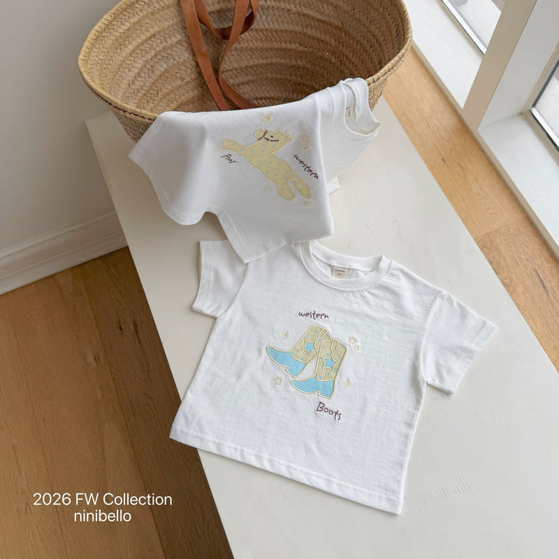 Ninibello - Korean Children Fashion - #kidsstore - Western Short Sleeve Tee - 8