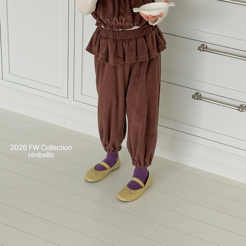 Ninibello - Korean Children Fashion - #littlefashionista - Arm Terry Frill Jogger Pants - 8