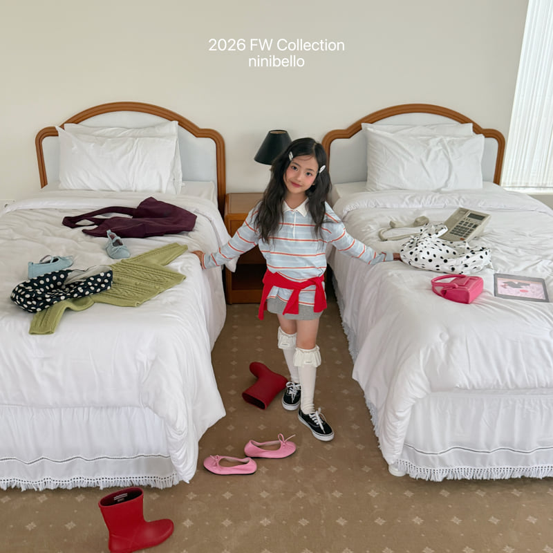 Ninibello - Korean Children Fashion - #minifashionista - Milky Stripe Collar Tee - 6