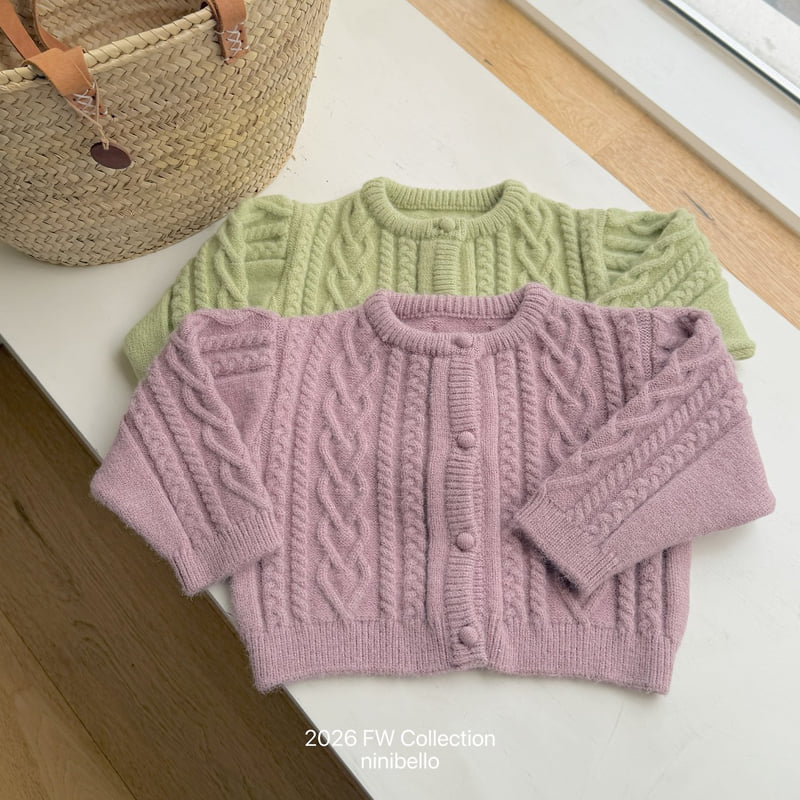 Ninibello - Korean Children Fashion - #minifashionista - Mauve Knit Cardigan