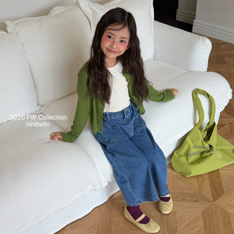 Ninibello - Korean Children Fashion - #prettylittlegirls - Penny Pocket Denim Pants - 12