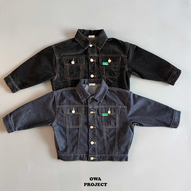 O Wa - Korean Children Fashion - #childofig - Stitch Denim Jacket
