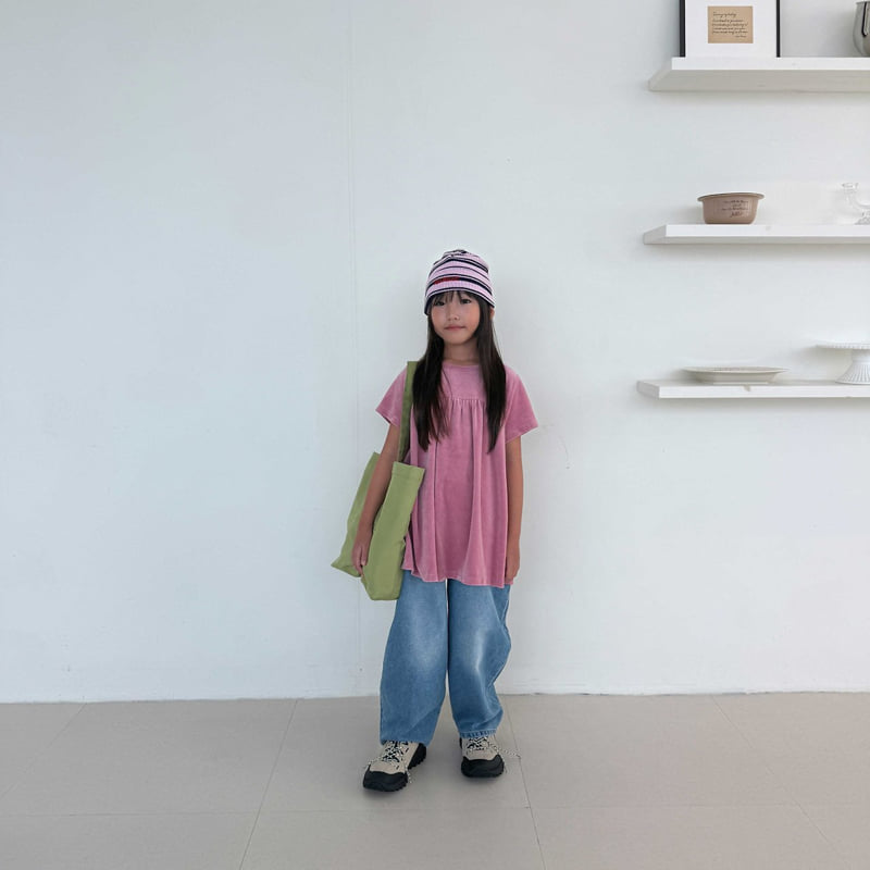 O Wa - Korean Children Fashion - #discoveringself - Shirring Veloure One-piece - 2