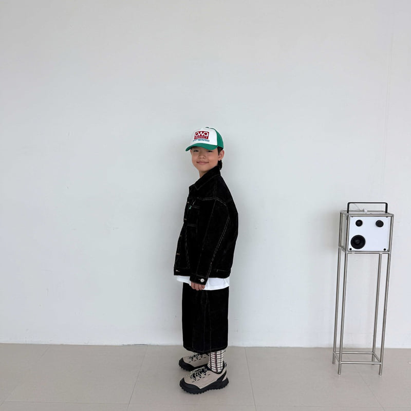 O Wa - Korean Children Fashion - #kidzfashiontrend - Stitch Denim Jacket - 8