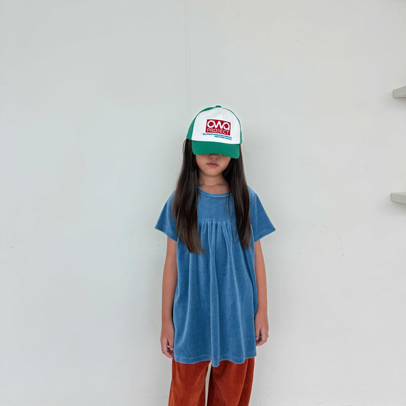 O Wa - Korean Children Fashion - #littlefashionista - Shirring Veloure One-piece - 8