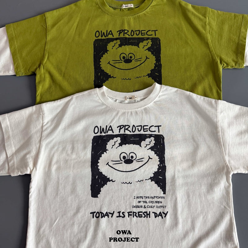 O Wa - Korean Children Fashion - #littlefashionista - Bear Tee - 2