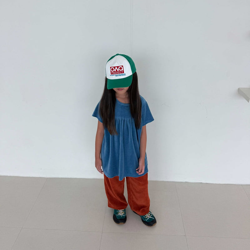 O Wa - Korean Children Fashion - #minifashionista - Shirring Veloure One-piece - 10