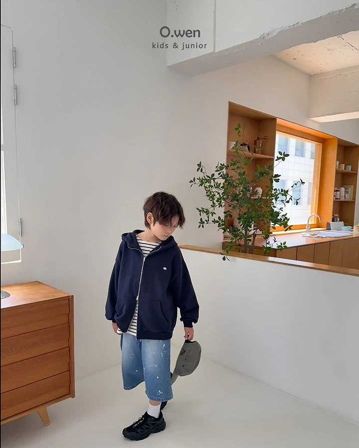 O Wen - Korean Children Fashion - #Kfashion4kids - Two-Way Boxy Hooded Zip-Up - 6