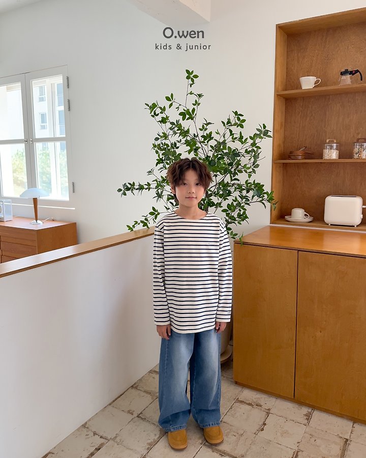 O Wen - Korean Children Fashion - #childofig - Boat Neck Striped Tee - 5