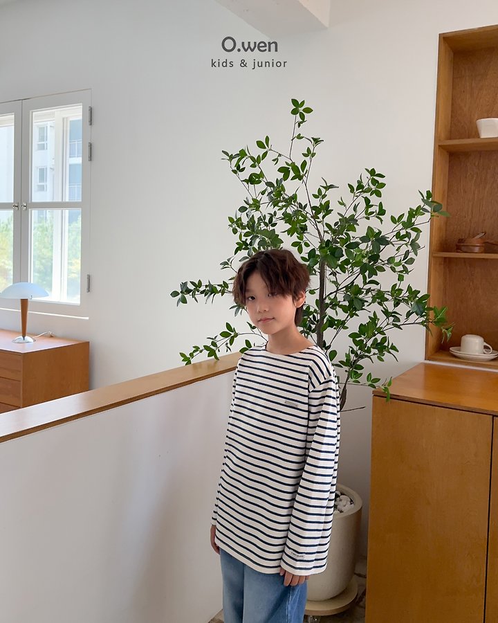 O Wen - Korean Children Fashion - #childrensboutique - Boat Neck Striped Tee - 6